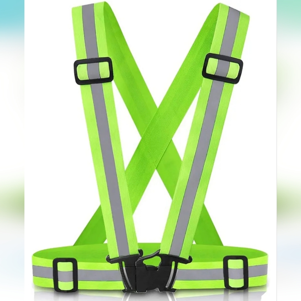 Neon Green Reflective Safety Vest Straps